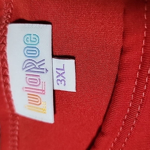🆕️ LuLaRoe "MARIA" 3XL New With Tags *Firm* red Christmas - Picture 6 of 8